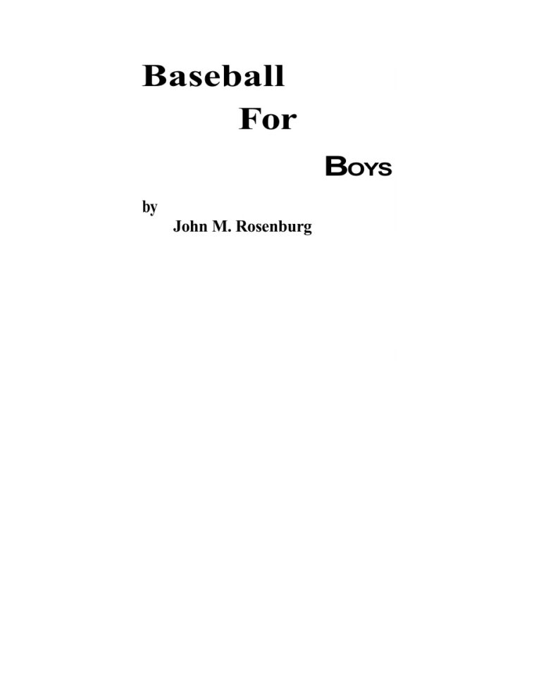 6919d4aa91496 baseball for boys by john m rosenburg Kitap Kapağı