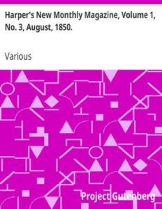 69302c4846bee harper s new monthly magazine volume 1 no 3 august 1850 Kitap Kapağı