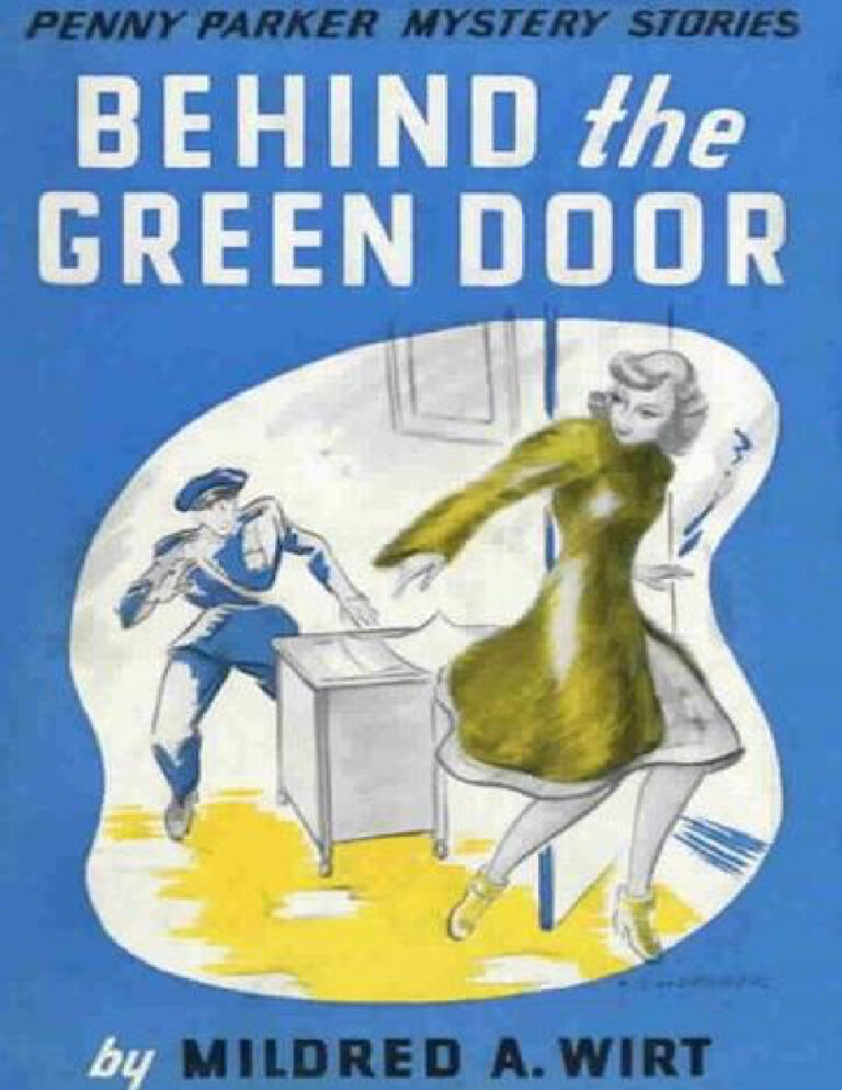 6932b0f343672 behind the green door by mildred augustine wirt Kitap Kapağı