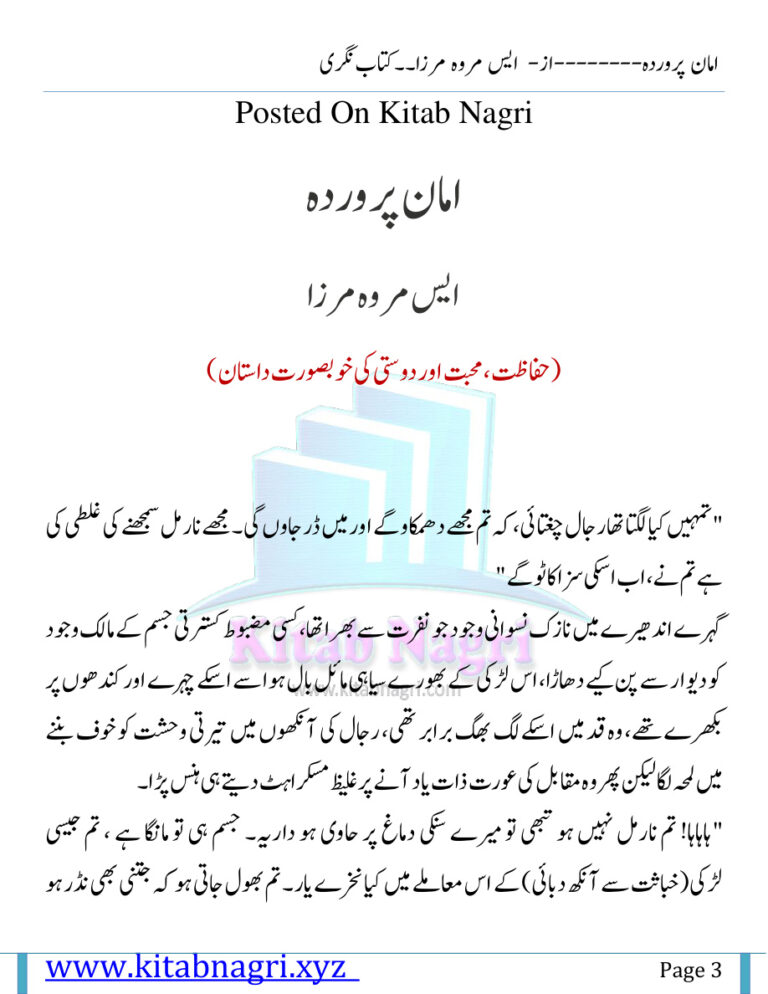 Amaan Parwada امان پروادہ Urdu Edition S Merwa Mirza Kitap Kapağı