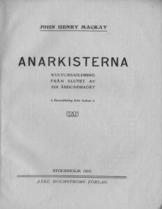 Anarkisterna Mackay John Henry Kitap Kapağı