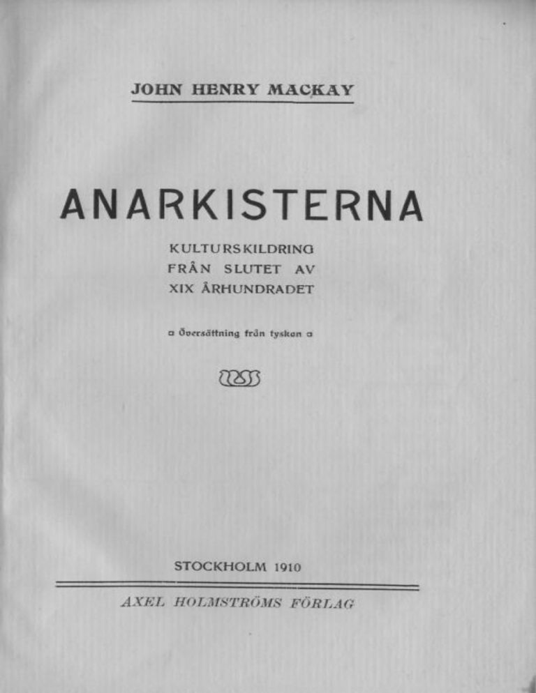 Anarkisterna PDF Download – Mackay John Henry