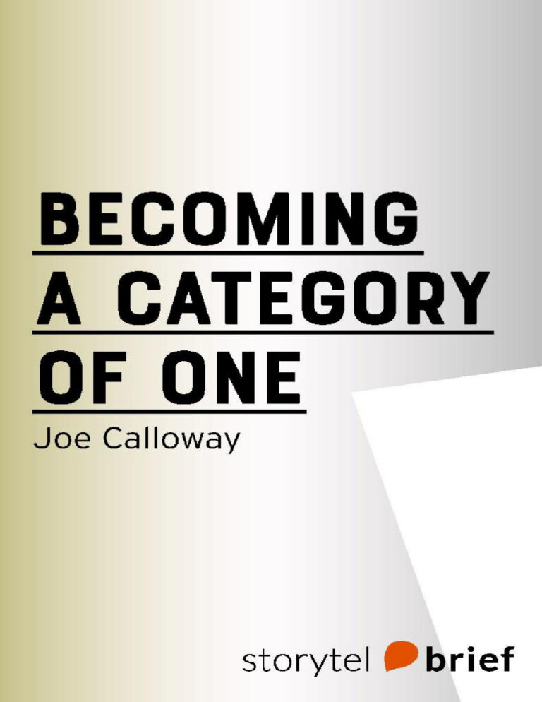 Becoming A Category of One Swedish Edition Joe Calloway Kitap Kapağı