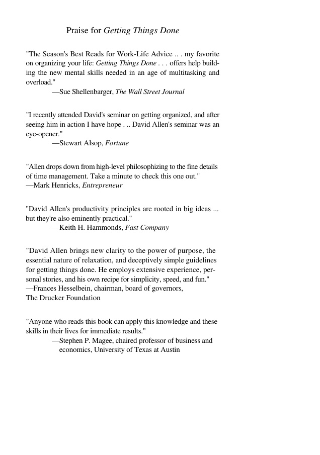 Getting Things Done PDF – David Allen