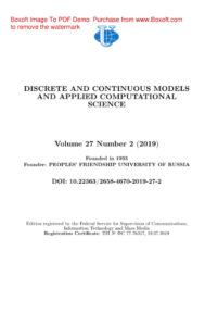 Discrete and Continuous Models and Applied Computational Science № 2 Russian Edition коллектив авторов Kitap Kapağı