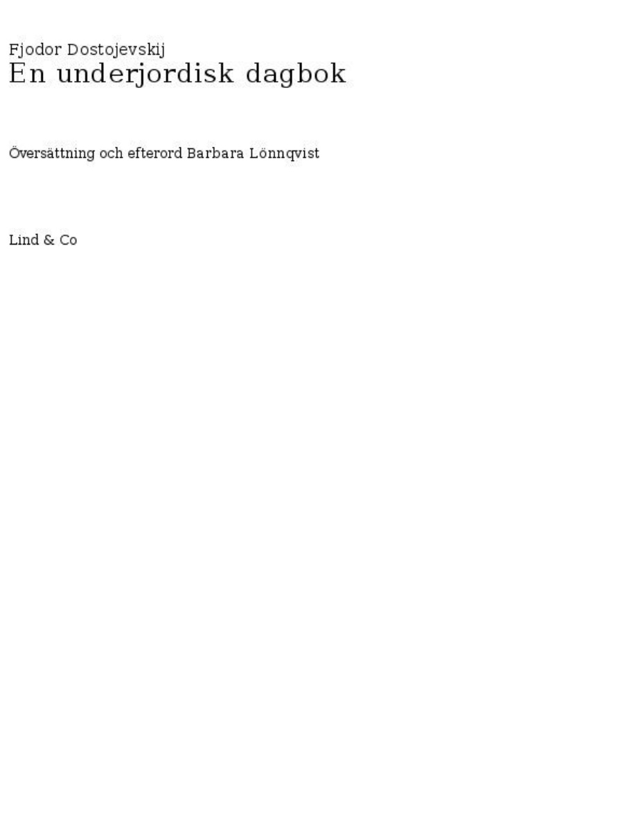 En underjordisk dagbok PDF Download