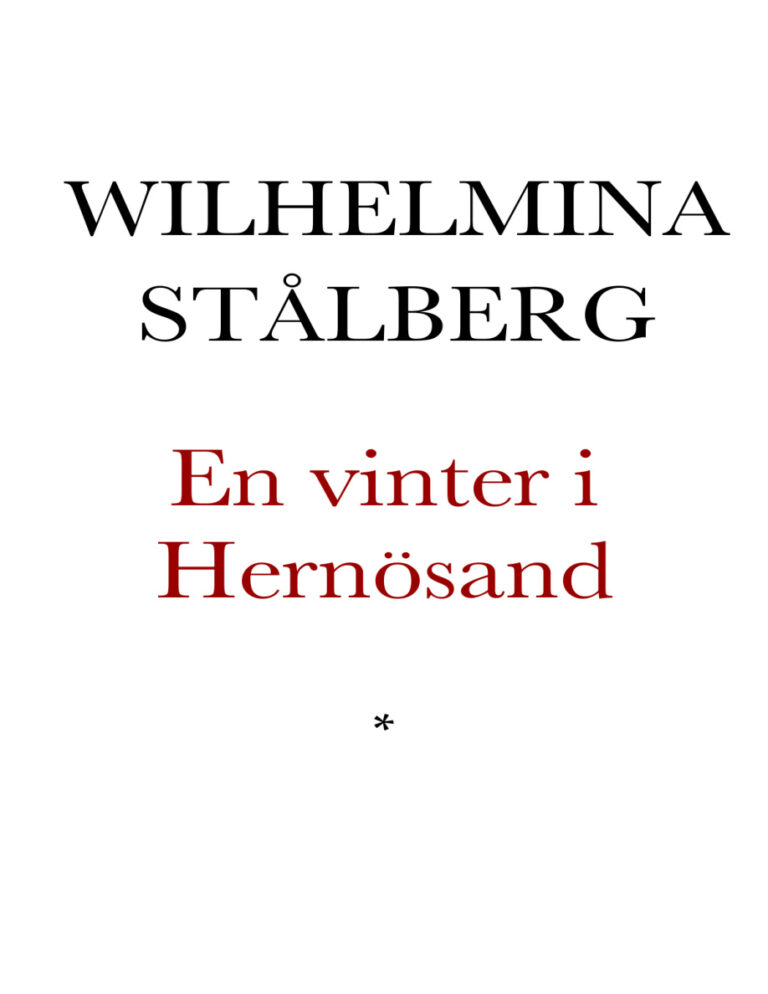 En vinter i Hernosand Novell i bref af Wilhelmina Swedish Edition Stalberg Wilhelmina Kitap Kapağı