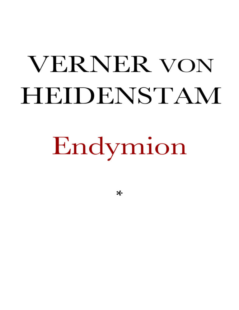 Endymion Swedish Edition Heidenstam Verner von Kitap Kapağı