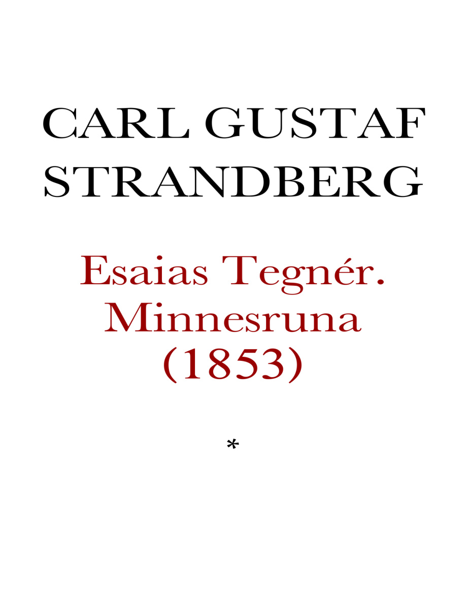 Esaias Tegnér: Minnesruna PDF Download