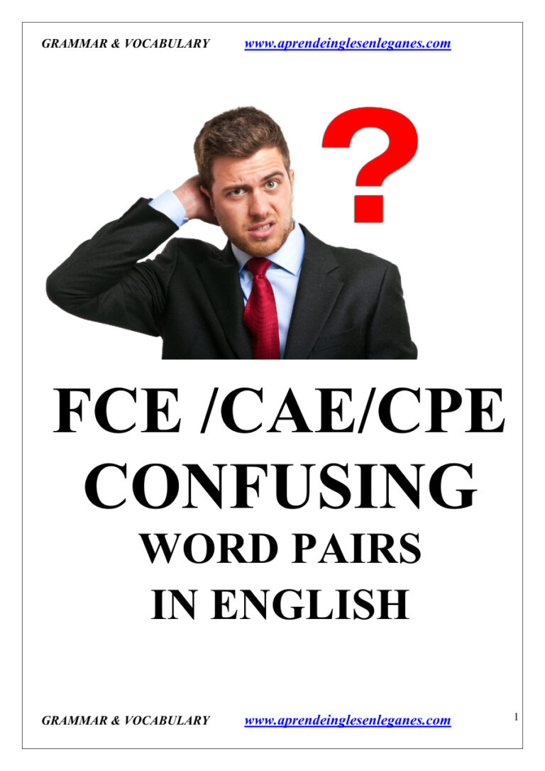 FCE CAE CPE Confusing Word Pairs in English Kitap Kapağı