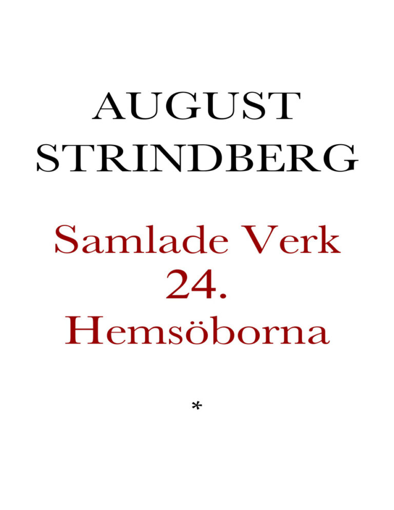 Hemsoborna August Strindberg Kitap Kapağı
