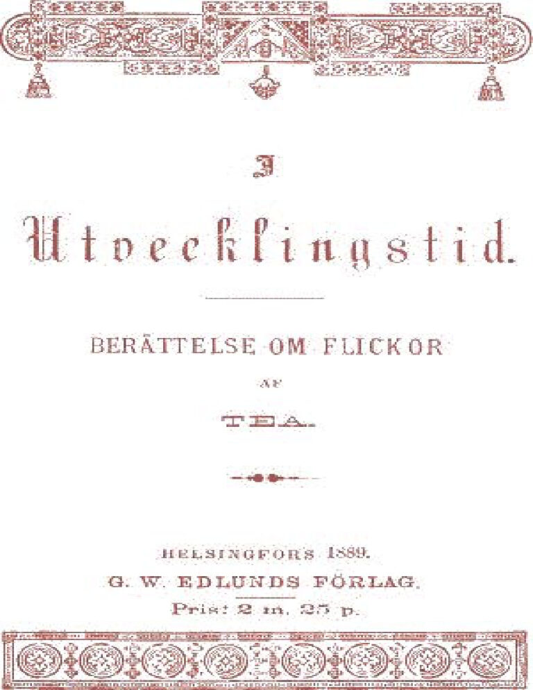 I utvecklingstid Topelius Toini Mathilda Kitap Kapağı