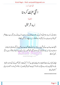Itni Mohabbat Karo Na مجھ سے اتنا پیار مت کرو Urdu Edition Zeenia Sharjeel Kitap Kapağı