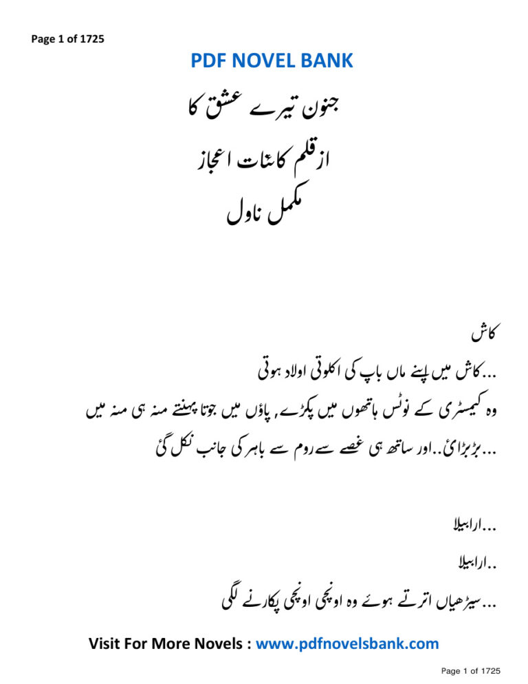 Junoon Tere Ishq Ka جنون تیرے عشق کا Urdu Edition Kainat Ijaz Kitap Kapağı