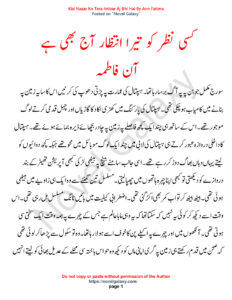 Kisi Nazar Ko Tera Intezar Aaj Bhi Hai آج کسی کی آنکھیں تیرے انتظار میں ہیں۔ Urdu Edition Aan Fatima Kitap Kapağı