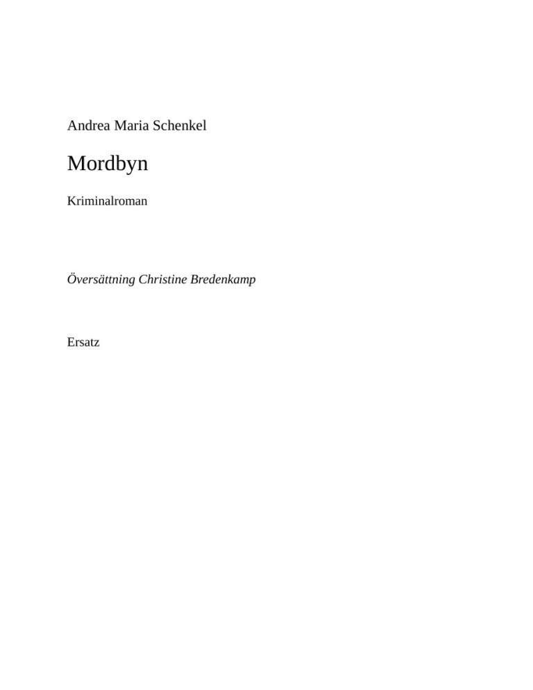 Mordbyn Schenkel Andrea Maria Kitap Kapağı