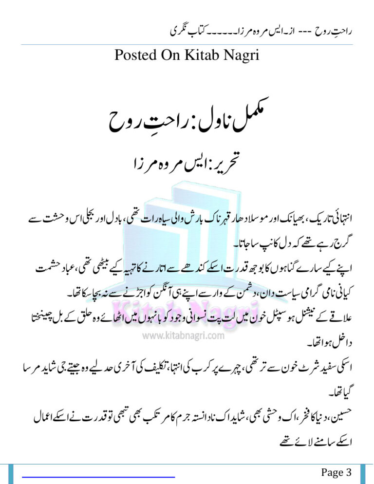 Rahat E Rooh راحت اور روح Urdu Edition S Merwa Mirza Kitap Kapağı