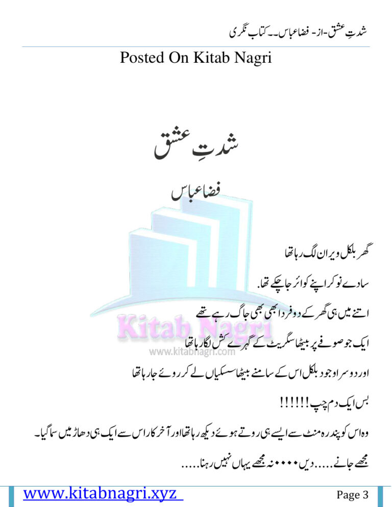 Shiddat e Ishq شِدّتِ عشق Urdu Edition Fizza Abbas Kitap Kapağı
