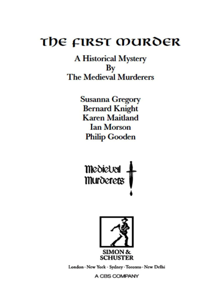 The First Murder The Medieval Murderers Kitap Kapağı