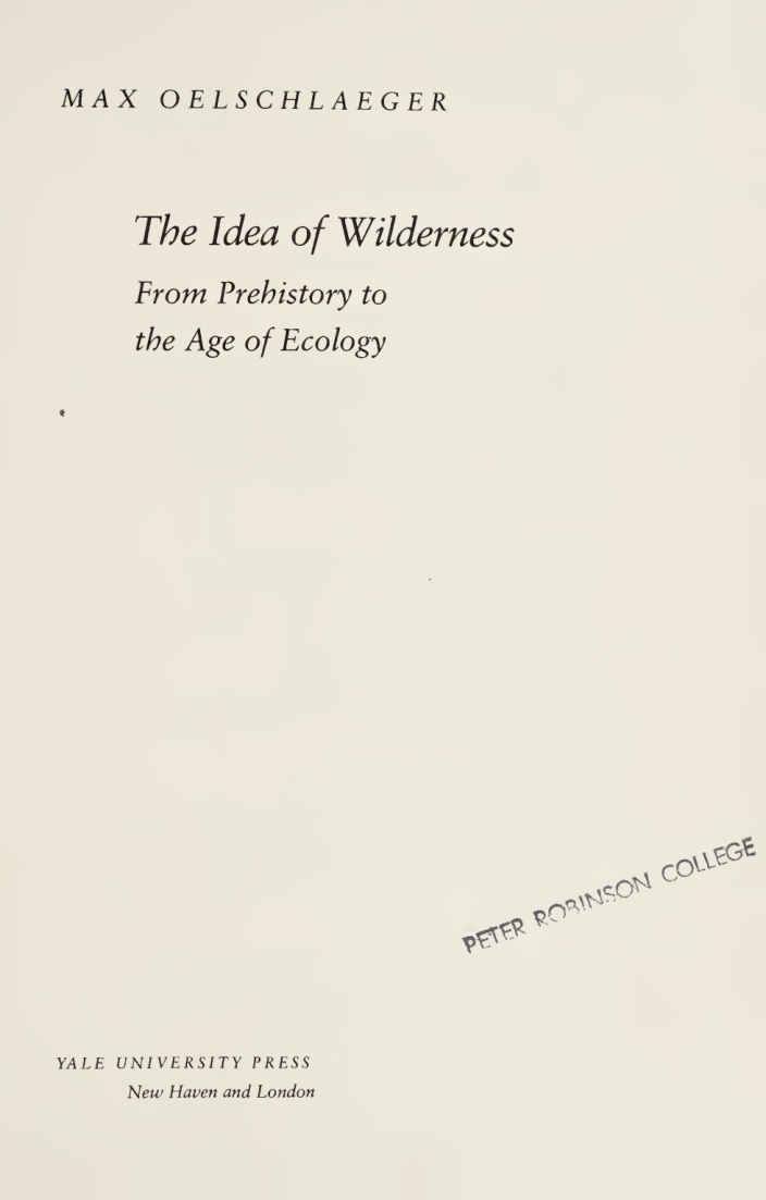 The Idea of Wilderness PDF – Max Oelschlaeger