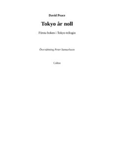 Tokyo ar noll Peace David Kitap Kapağı