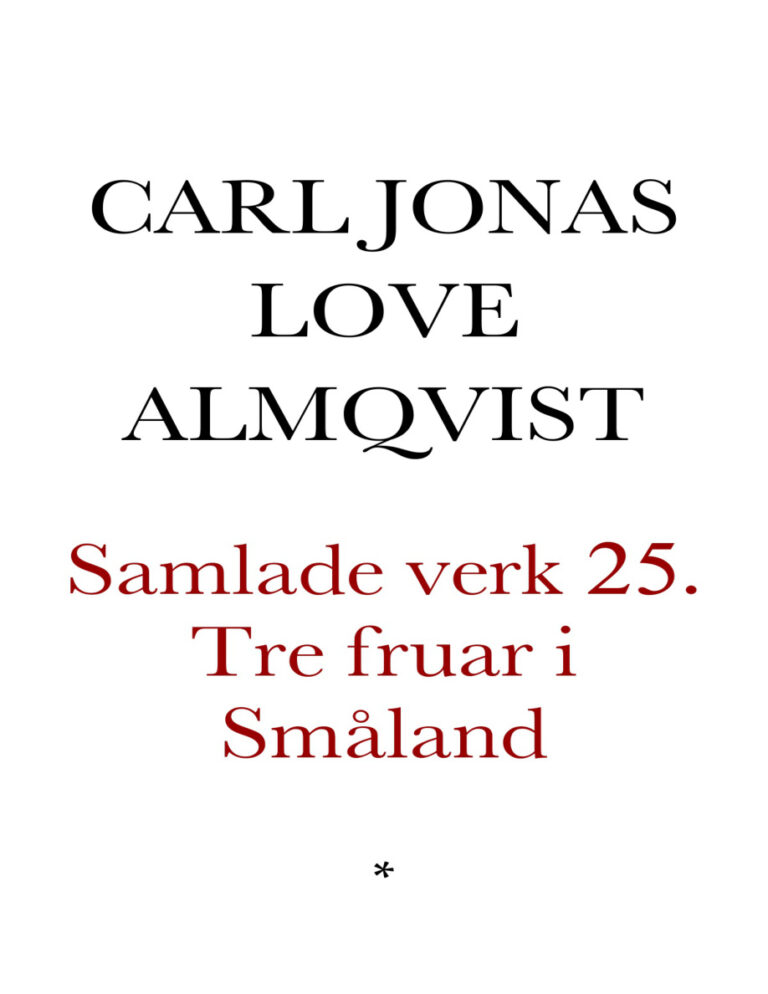 Tre fruar i Smaland Almqvist Carl Jonas Love Kitap Kapağı