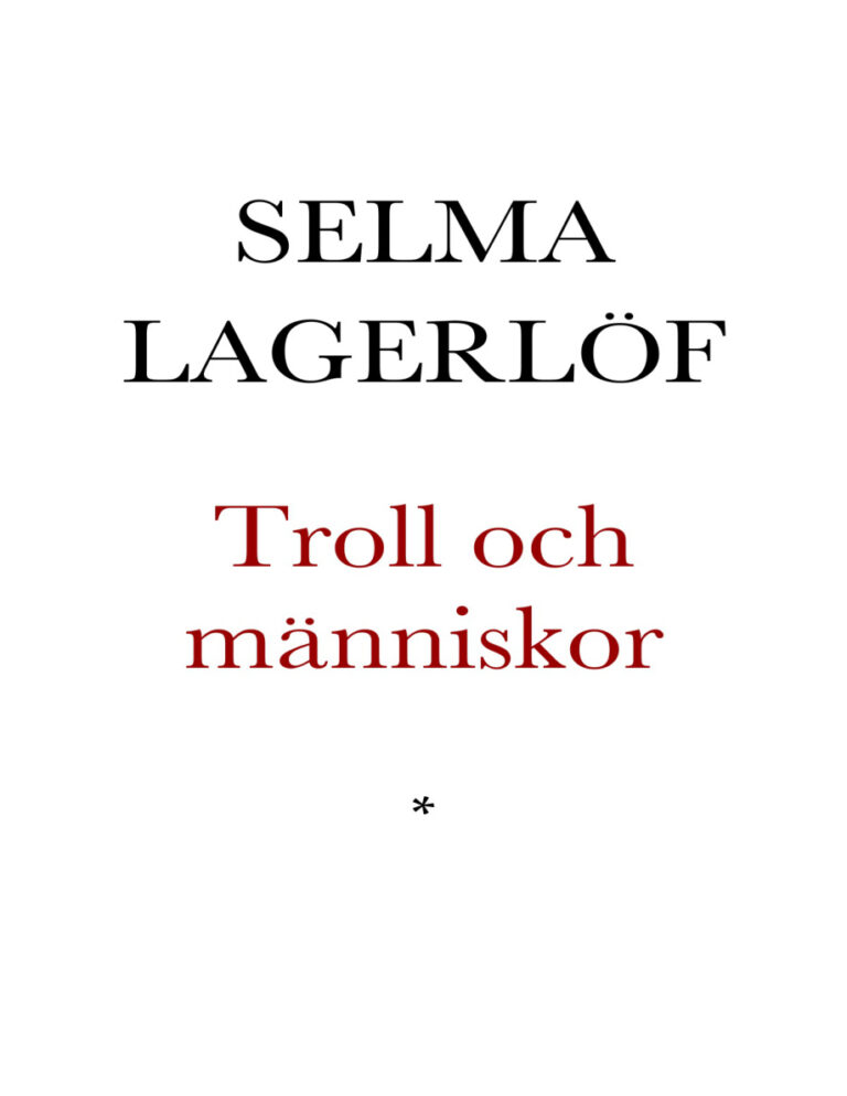 Troll och manniskor Lagerlof Selma Kitap Kapağı