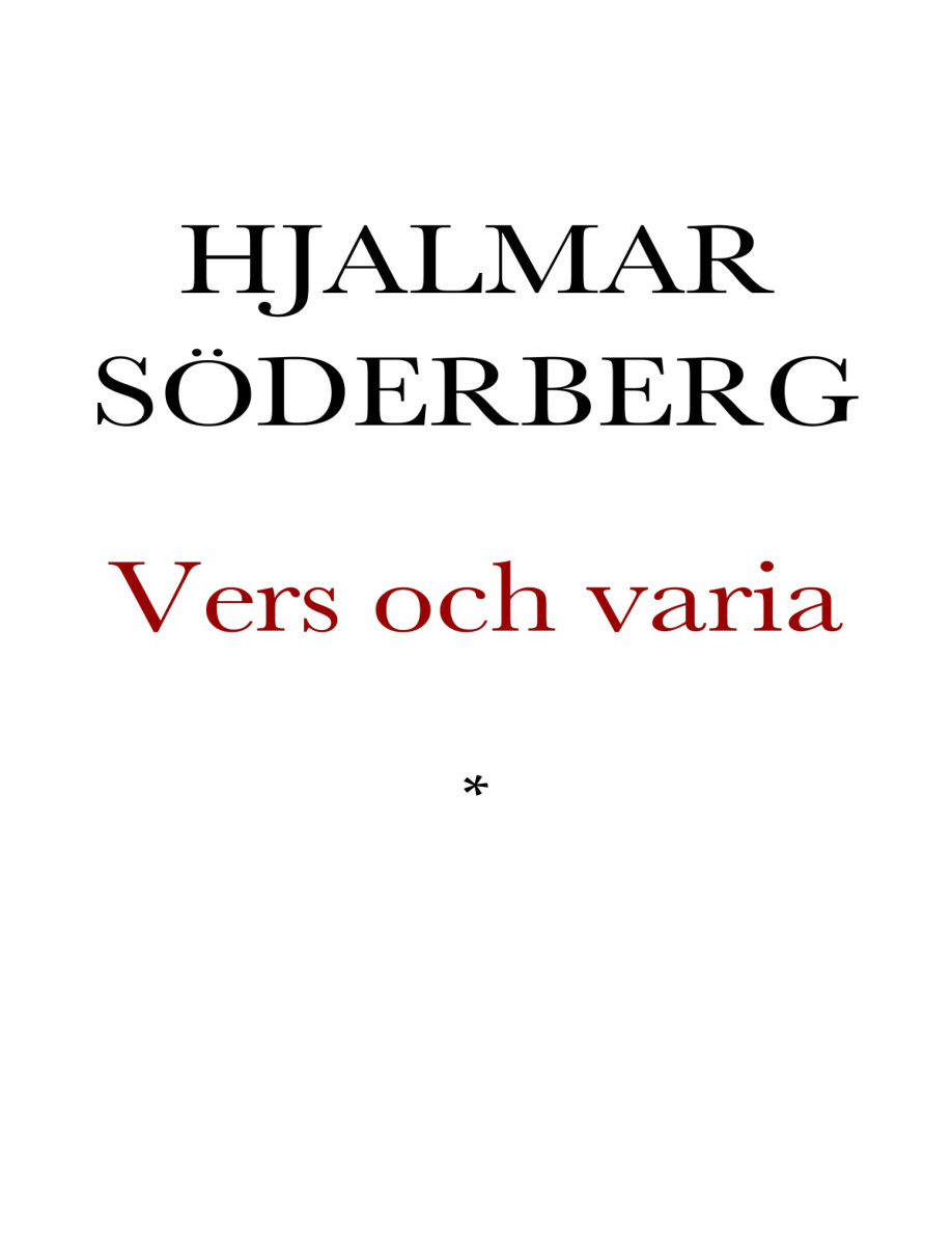 Vers och varia - Söderberg Hjalmar PDF Download
