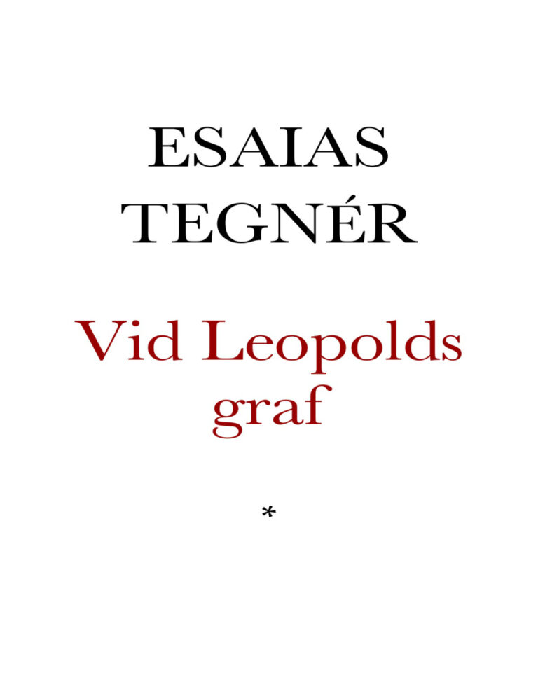Vid Leopolds graf Tegner Esaias Kitap Kapağı