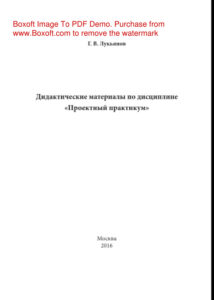 Дидактические материалы по дисциплине «Проектный практикум» Учебное пособие Russian Edition Лукьянов ГВ Kitap Kapağı