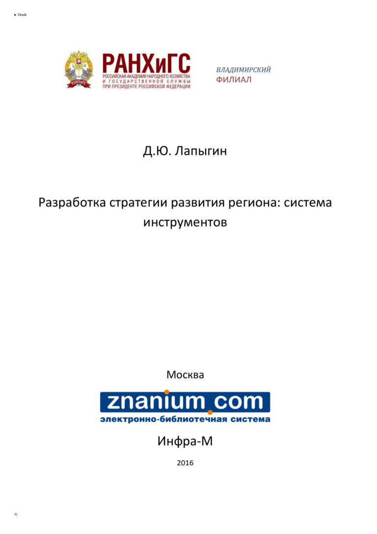 Разработка стратегии развития региона Russian Edition Лапыгин Денис Юрьевич Kitap Kapağı
