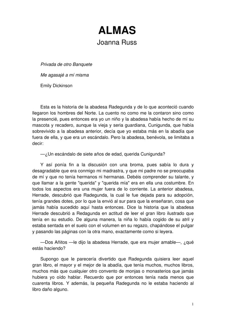Almas Spanish Edition Russ Joanna Kitap Kapağı