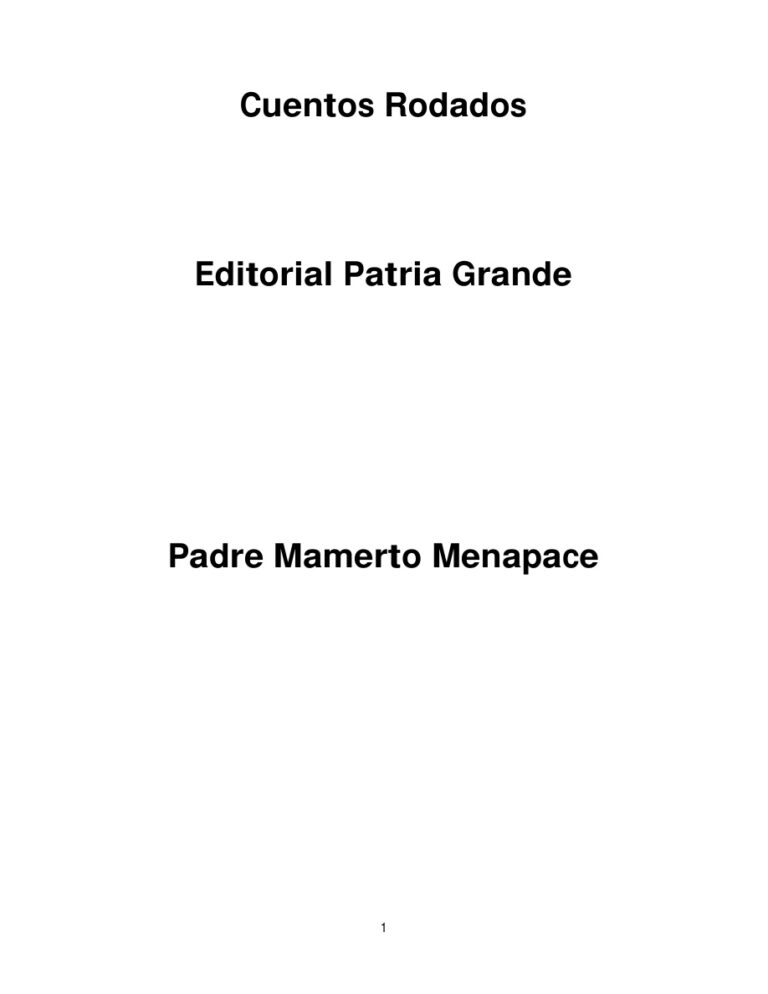 Cuentos Rodados Spanish Edition Menapace Mamerto Kitap Kapağı