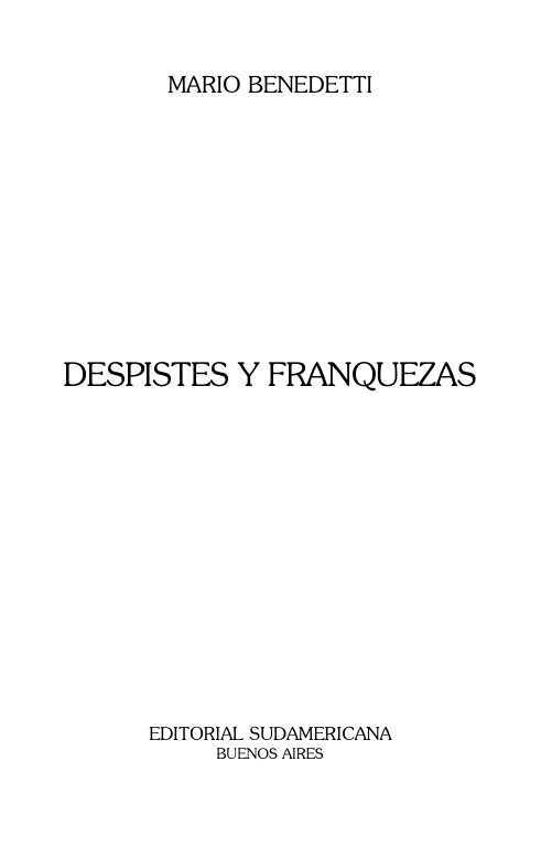 Despistes Y Franquezas Spanish Edition Benedetti Mario Kitap Kapağı