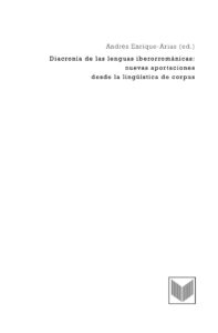 Diacronia de las lenguas iberorromanicas Nuevas aportaciones desde la linguistica de corpus Spanish Edition Andres Enrique Arias Kitap Kapağı