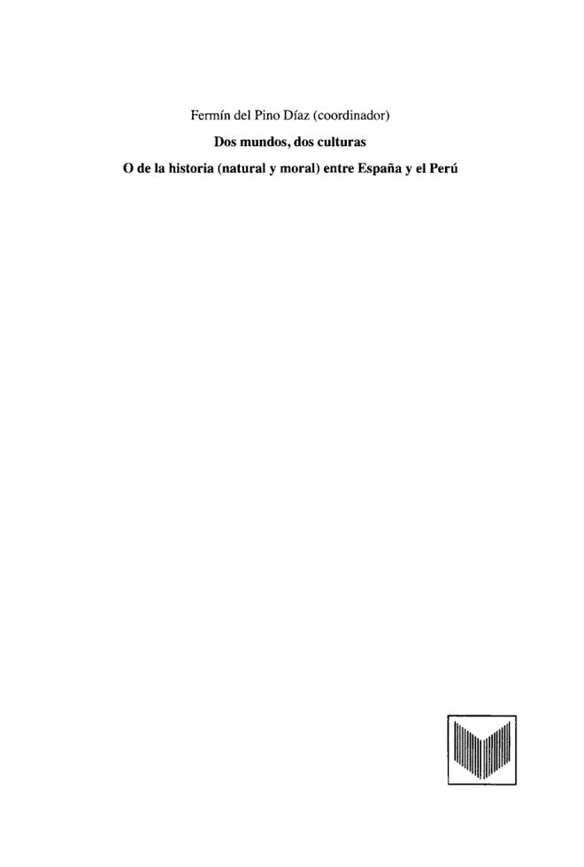 Dos mundos dos culturas Spanish Edition Fermin del Pino Diaz Kitap Kapağı