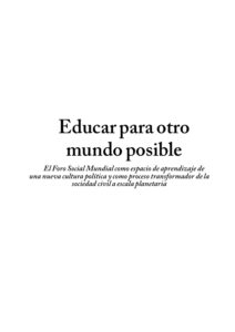 Educar para otro mundo posible Spanish Edition Moacir Gadotti Kitap Kapağı