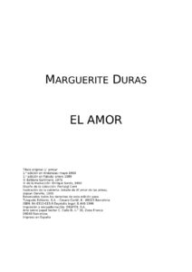 El Amor Spanish Edition Duras Marguerite Kitap Kapağı