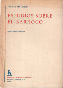 Estudios sobre el Barroco Spanish Edition Helmut Hatzfeld Kitap Kapağı