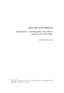Historia e intimidad Spanish Edition Jose Teruel Kitap Kapağı