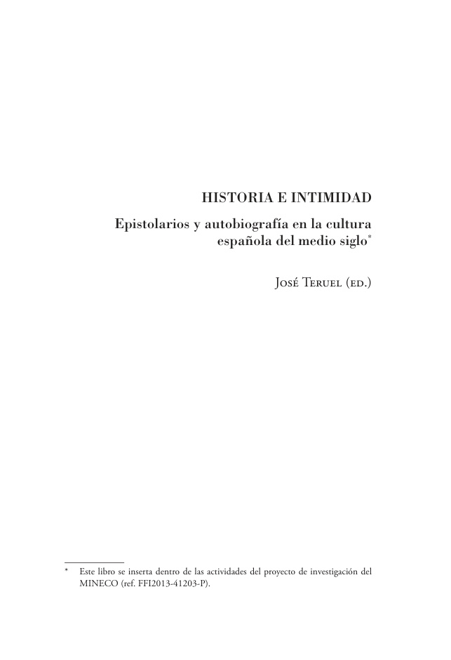 Historia e intimidad Spanish Edition Jose Teruel Kitap Kapağı