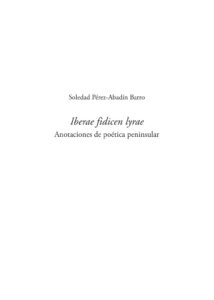 Iberae fidicen lyrae Anotaciones de poetica peninsular Spanish Edition Soledad Perez Abadin Barro Kitap Kapağı