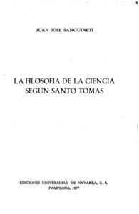 La filosofia de la ciencia segun Santo Tomas Spanish Edition Juan Jose Sanguineti Kitap Kapağı