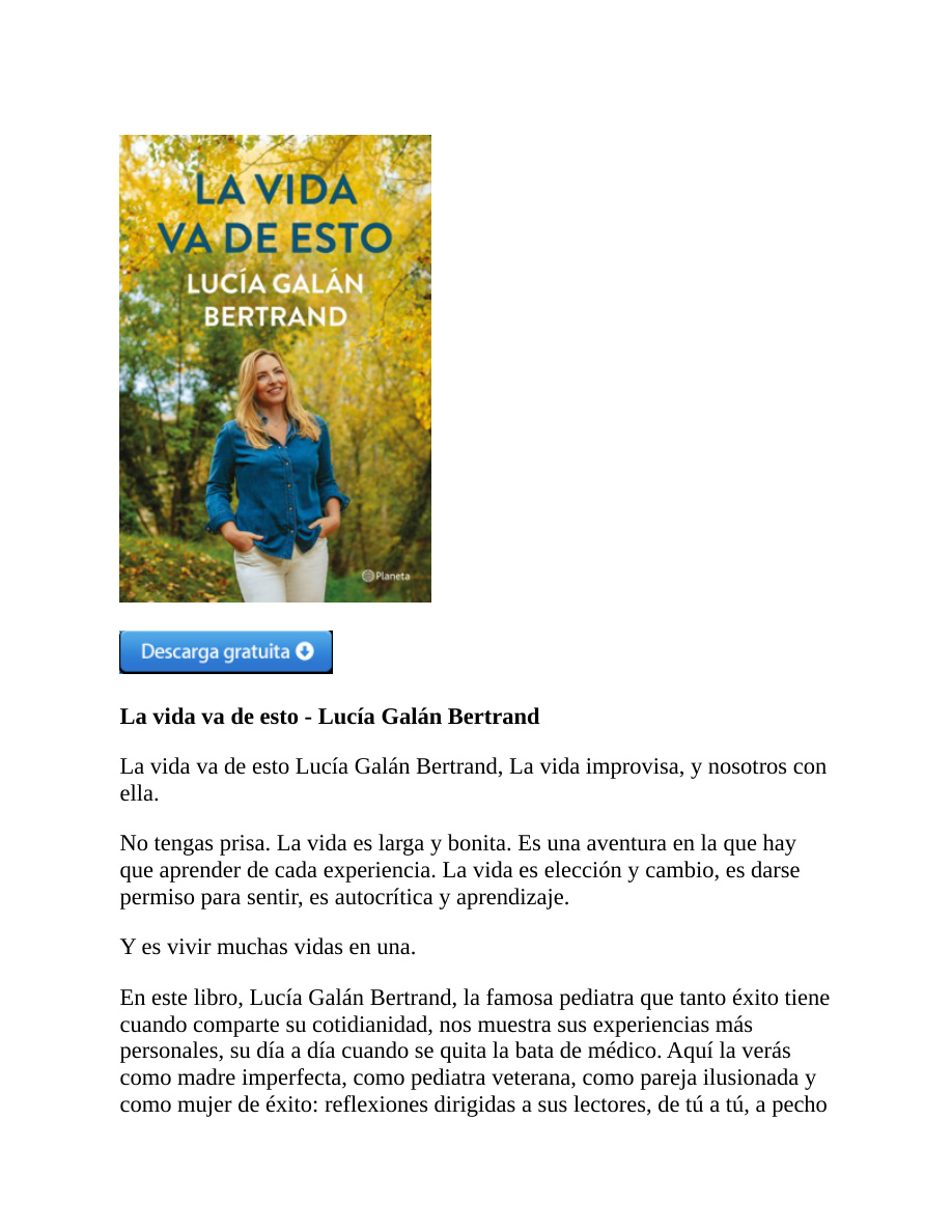 La vida va de esto PDF Download