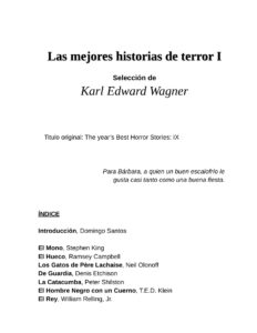 Las mejores historias de terror I Spanish Edition Karl Edward Wagner Kitap Kapağı