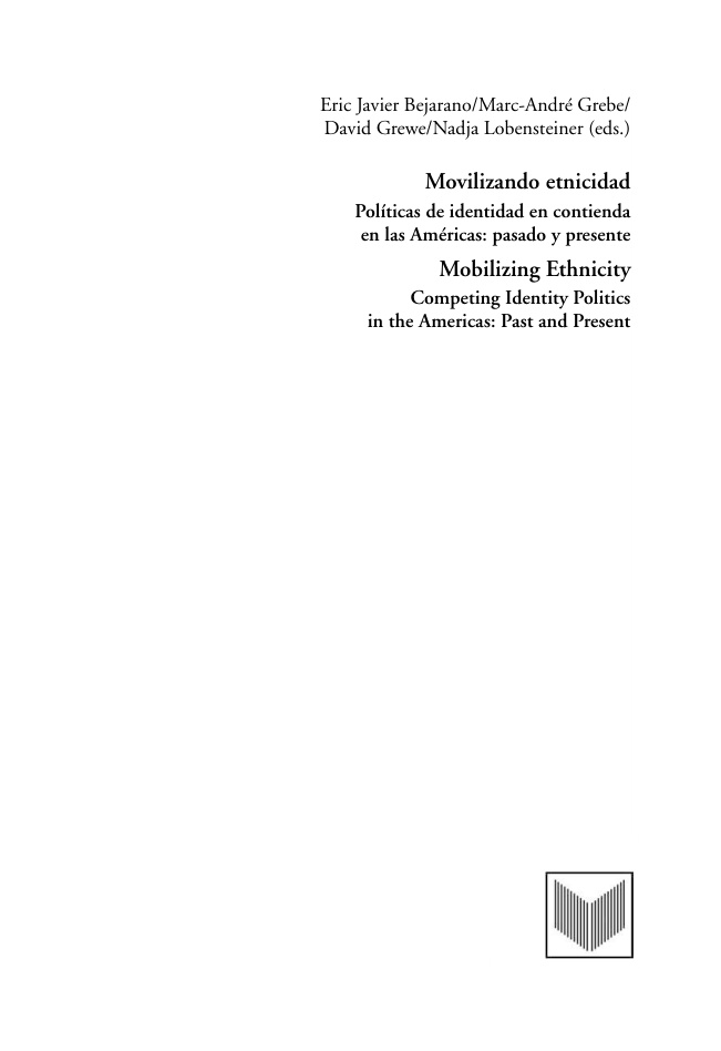 Movilizando etnicidad Mobilizing Ethnicity Politicas de identidad en contienda en las Americas pasado y presente Competing Identity Politics in the Americas P Kitap Kapağı