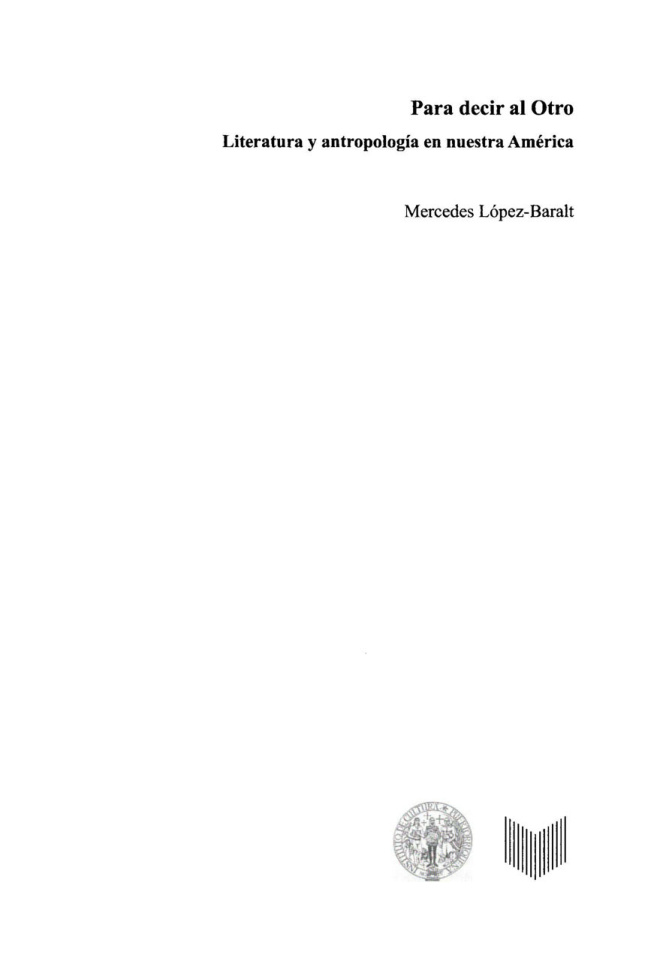 Para decir al Otro literatura y antropologia en nuestra America Spanish Edition Mercedes Lopez Baralt Kitap Kapağı