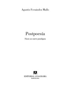 Postpoesia Spanish Edition Agustn Fernndez Mallo Kitap Kapağı