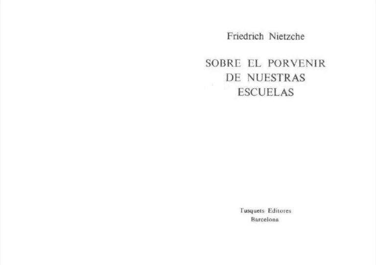 Sobre el porvenir de nuestras escuelas Spanish Edition Friedrich Wilhelm Nietzsche Kitap Kapağı