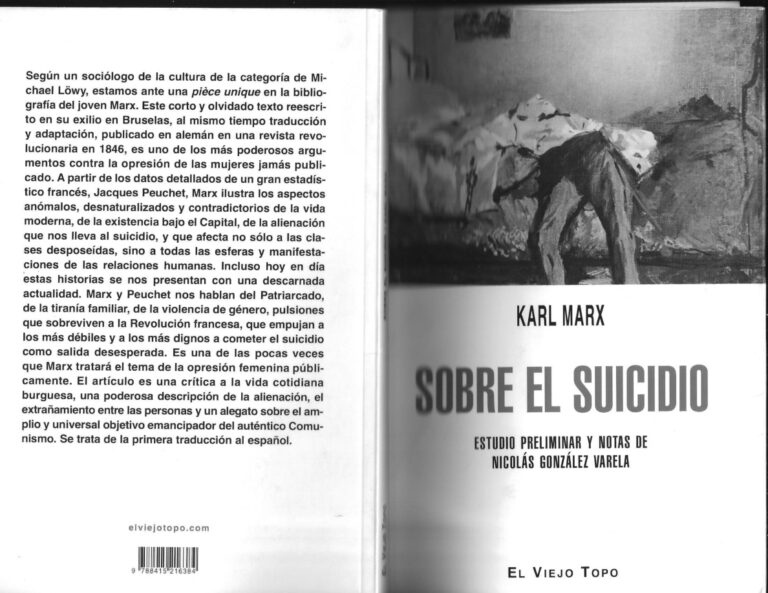 Sobre el suicidio Spanish Edition Karl Marx Kitap Kapağı